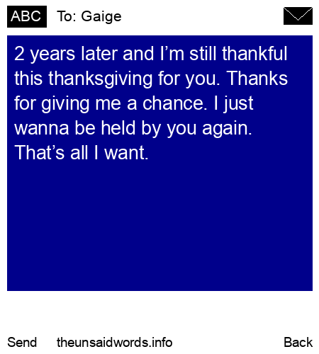 unsent message to Gaige