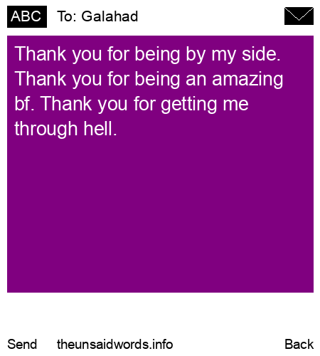 unsent message to Galahad