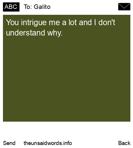 unsent message to Galito