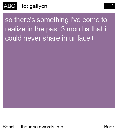unsent message to gallyon