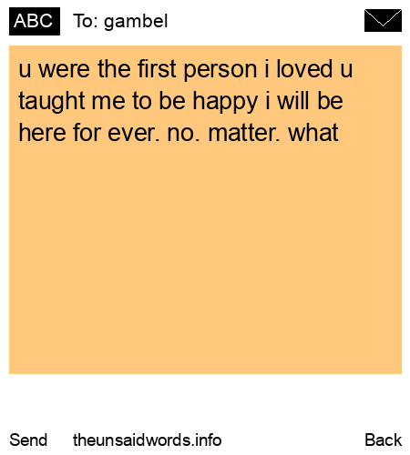 unsent message to gambel