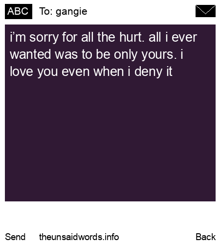 unsent message to gangie