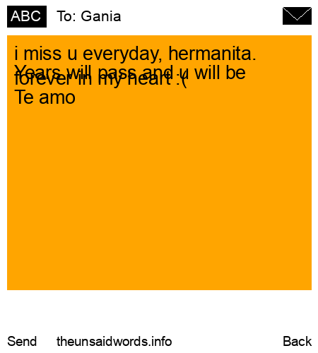 unsent message to Gania