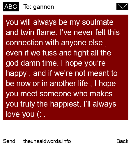 unsent message to gannon