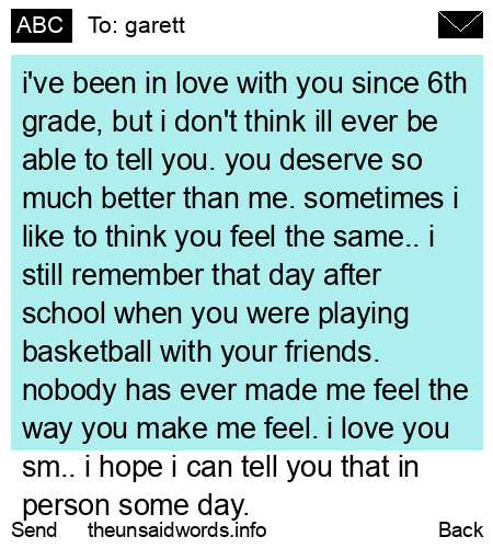 unsent message to garett