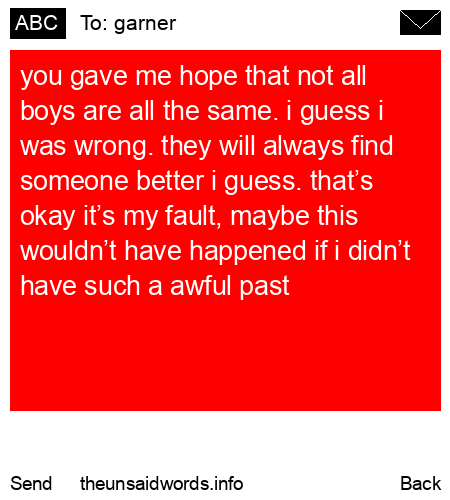 unsent message to garner