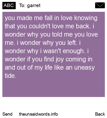unsent message to garret