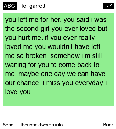 unsent message to garrett