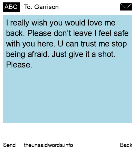 unsent message to Garrison