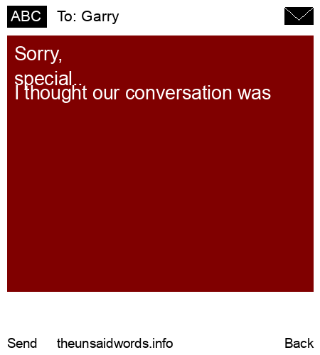 unsent message to Garry