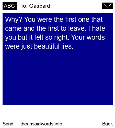 unsent message to Gaspard