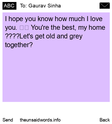 unsent message to Gaurav Sinha