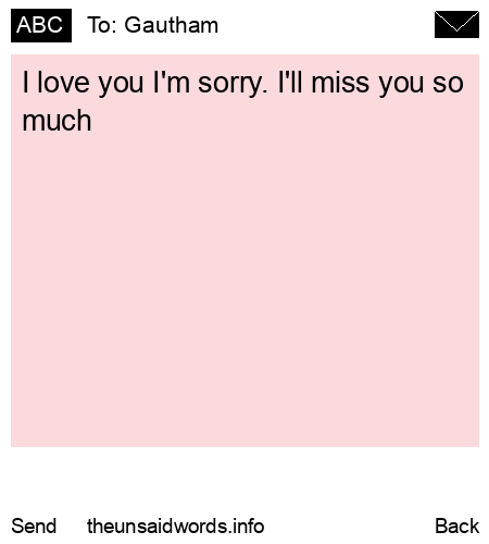 unsent message to Gautham