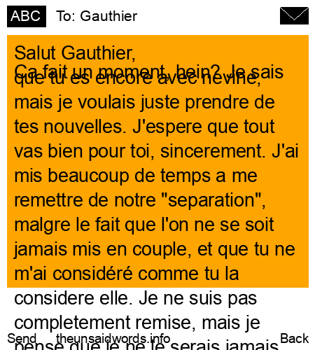 unsent message to Gauthier