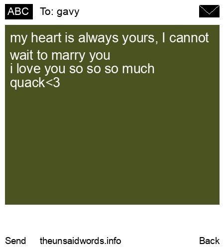 unsent message to gavy