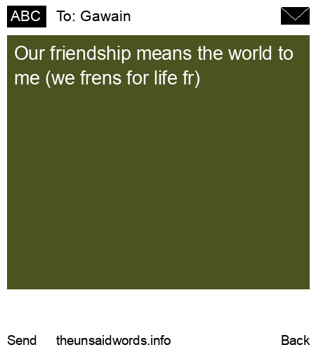 unsent message to Gawain