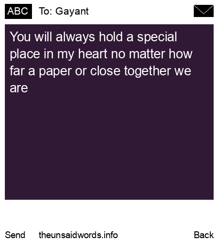 unsent message to Gayant