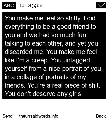unsent message to G@be
