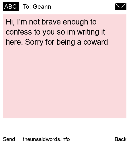 unsent message to Geann