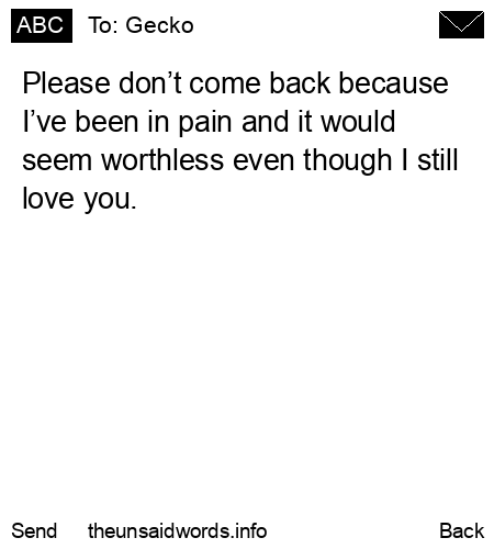 unsent message to Gecko