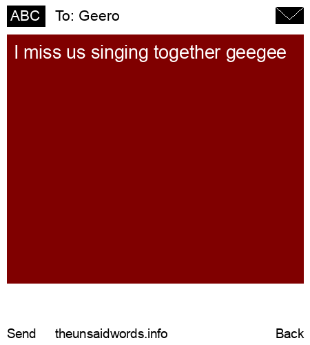 unsent message to Geero