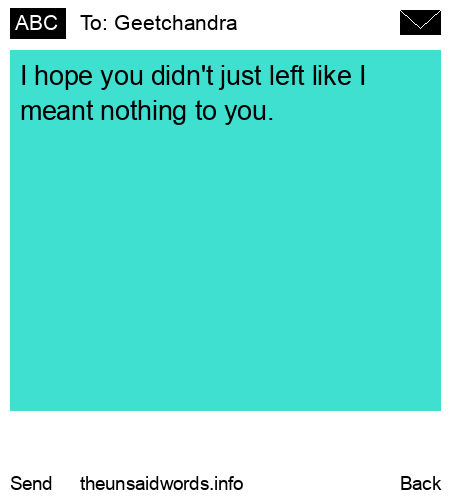 unsent message to Geetchandra 