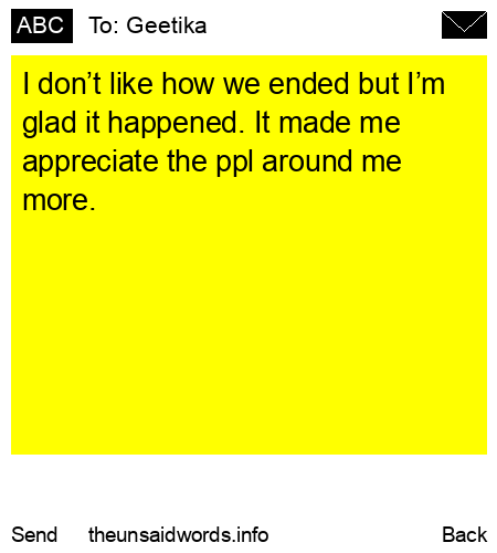 unsent message to Geetika