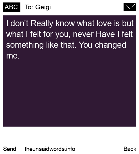 unsent message to Geigi