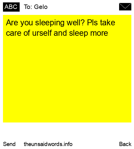 unsent message to Gelo