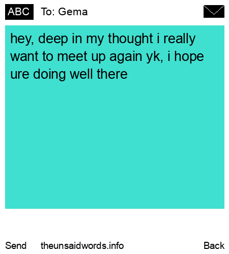 unsent message to Gema