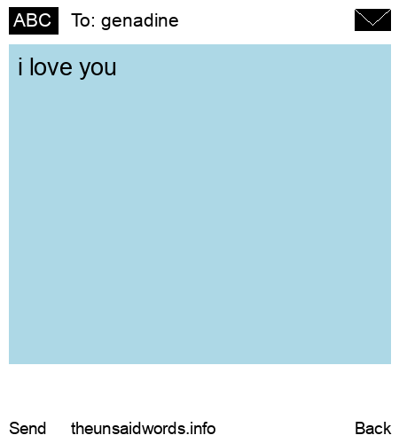 unsent message to genadine 