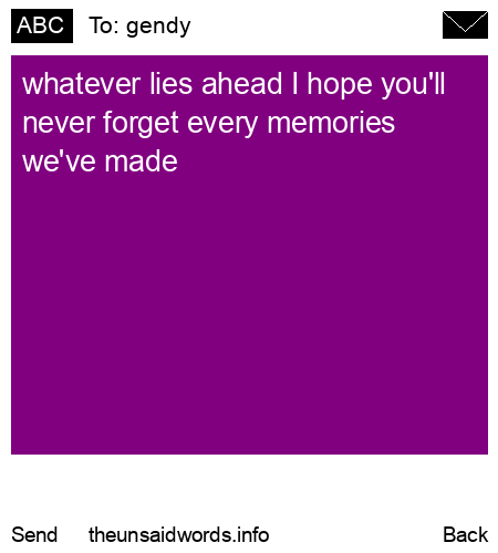 unsent message to gendy