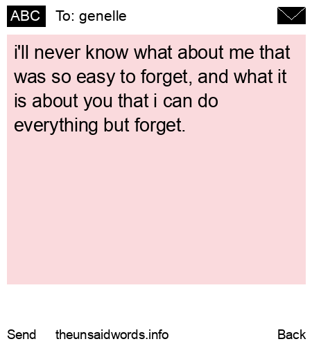 unsent message to genelle