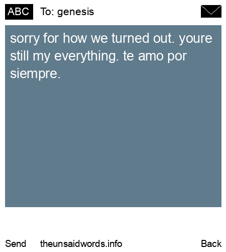 unsent message to genesis
