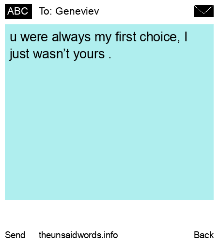 unsent message to Geneviev