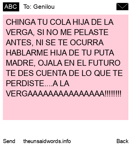 unsent message to Genilou