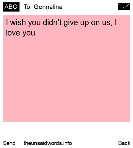 unsent message to Gennalina