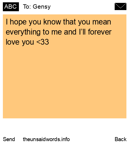unsent message to Gensy