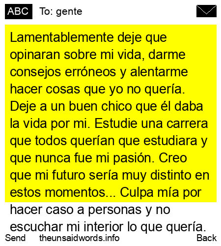 unsent message to gente