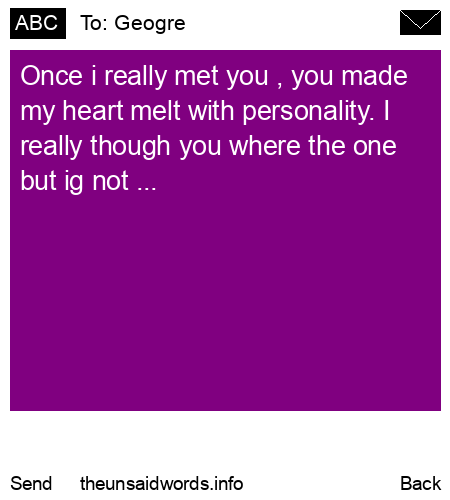 unsent message to Geogre