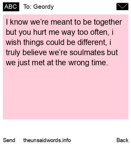 unsent message to Geordy