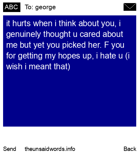 unsent message to george