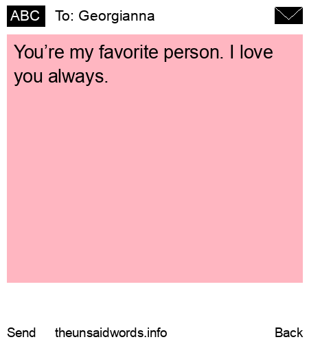unsent message to Georgianna
