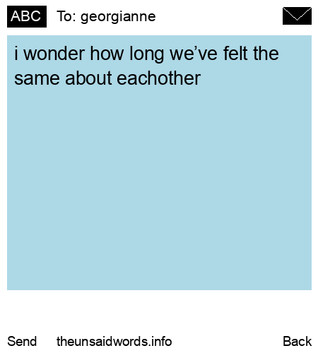 unsent message to georgianne