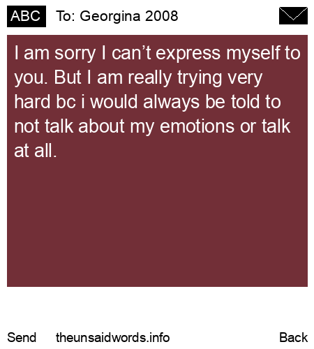 unsent message to Georgina 2008
