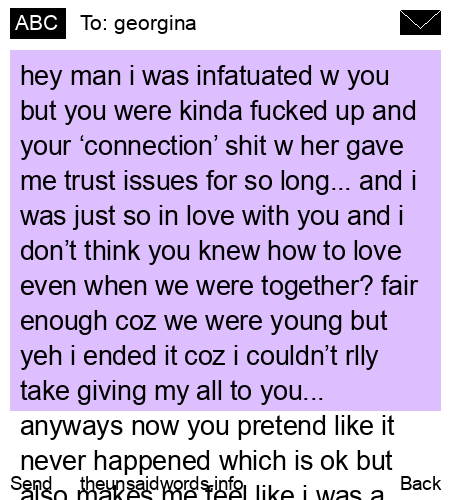 unsent message to georgina