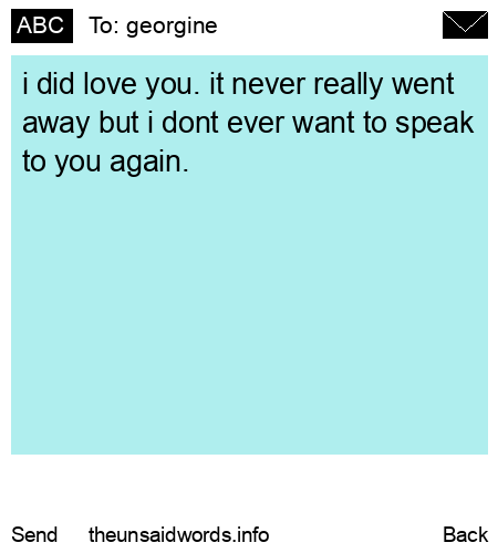 unsent message to georgine