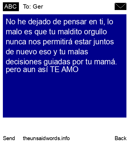 unsent message to Ger