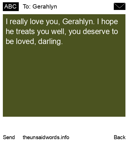 unsent message to Gerahlyn
