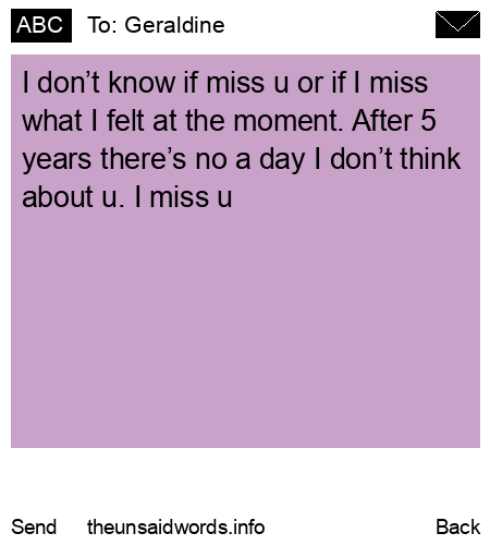 unsent message to Geraldine